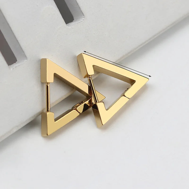 1 Pair High Polished Stainless Steel Hoop Earrings For Women/Men Geometric Allotype Ear Buckles Hip Hop Party Creative Jewelry