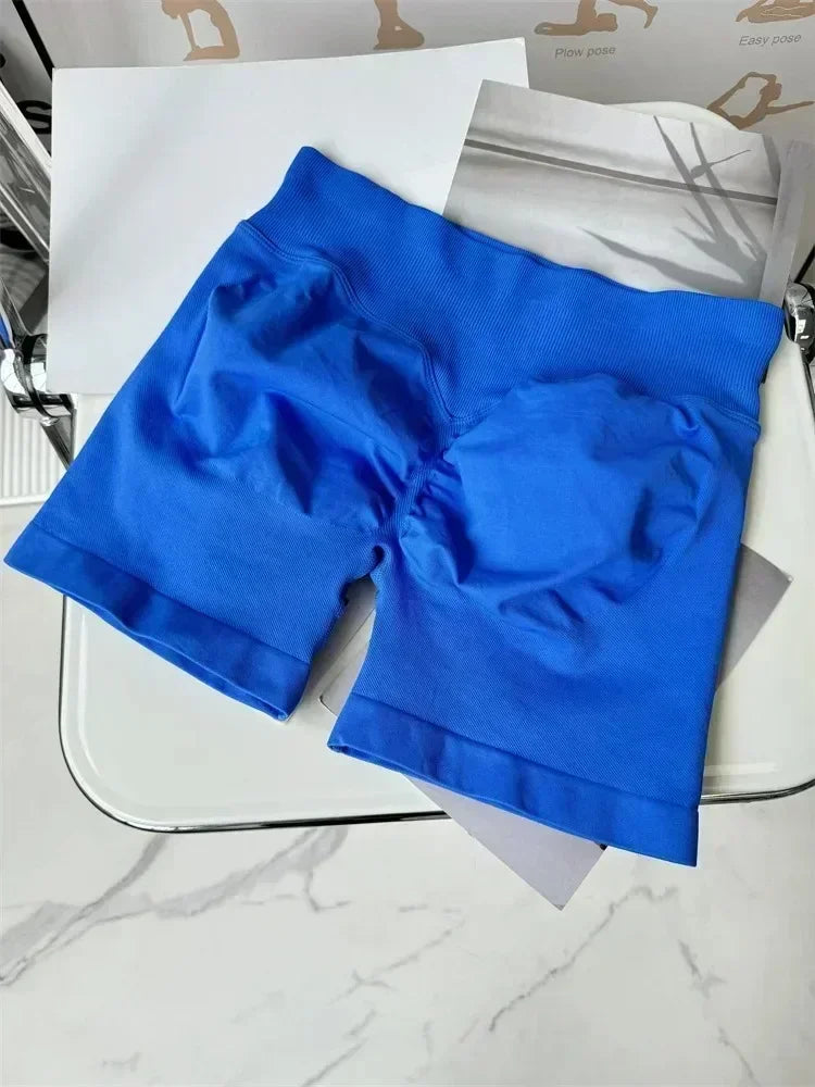 AYBL Yoga Shorts CrossFit Training Yoga Cycling Gym Workout Hot Girl's Low Ribbed Band Scrunch Butt Seamless Breathable Shorts