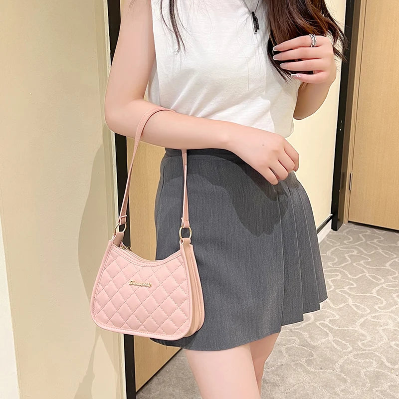 Women Soft Faux Ladies Crossbody Bag Underarm Bag Retro Handbag Fashion Design Girls Small Shoulder Bags