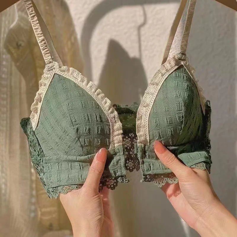 Japan Korean Front Closure Bra - Wire Free Lace Comfortable