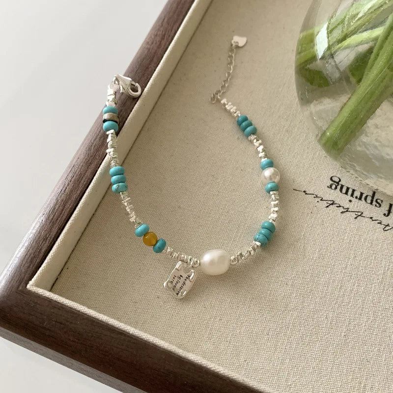 VENTFILLE 925 Sterling Silver Double Layer Pearl Bracelet for Women Girl Design Bead Korean Jewelry Dropshipping