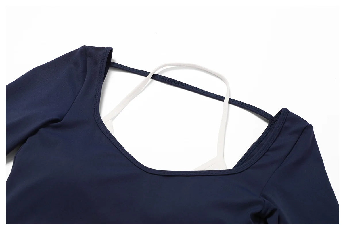 2Pcs Gym Set Women Workout Backless Yoga Suit Women Quick Dry Running Legging Fitness Bra Short-sleeved Shirt Sports Suit Female