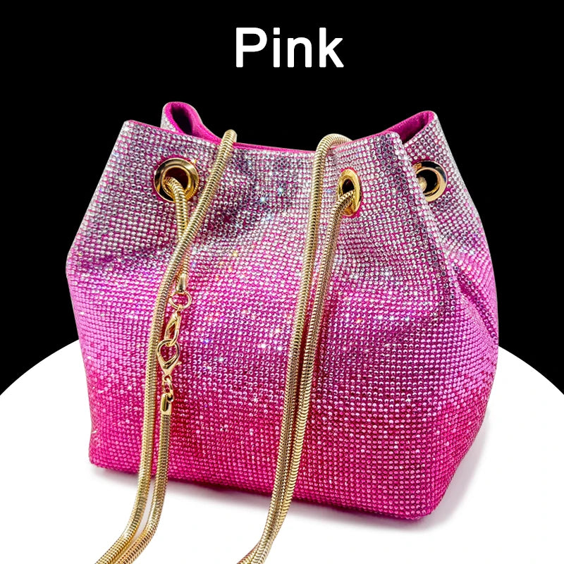 2025 Latest Italian Design Luxury Shiny Wedding Party Ladies Handbag high quality Diamond Tote Evening Bag