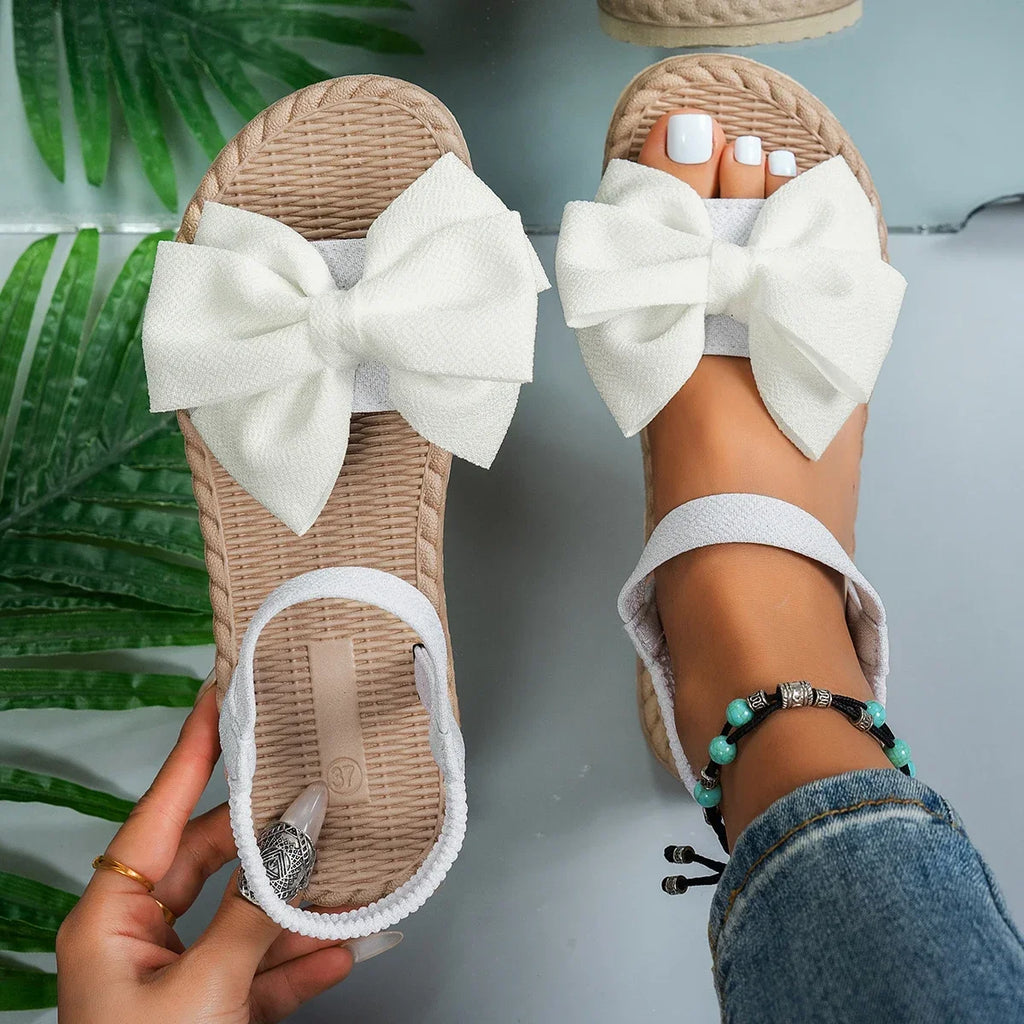 Women's Anti-Slip Trend Sandals 2025 - Summer Beach Bow Tie Flats