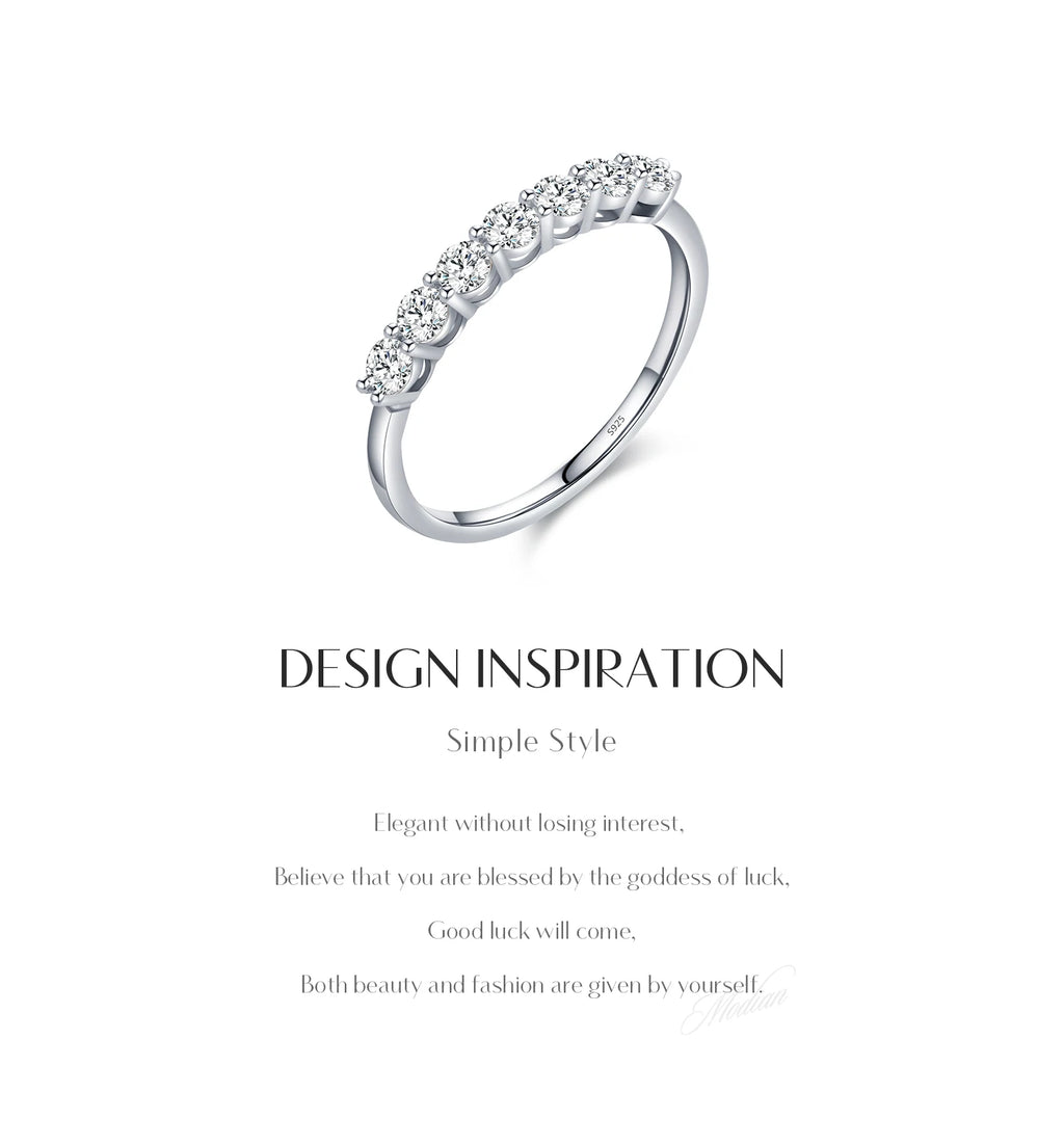 925 Sterling Silver 5A Zirconia Ring - Luxury Wedding Band Women