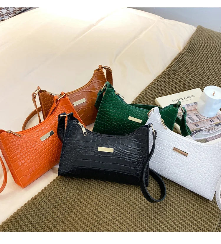 Fashion Shoulder Bag Crocodile Pattern Underarm Bag for Women Exquisite Crossbody Tote Purse Luxury Brand Handbags Shopping Bags