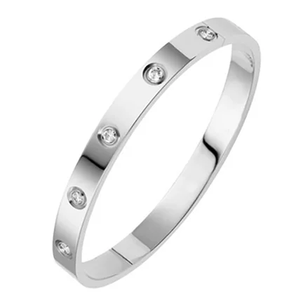 Stainless Steel Bangles - Rhinestone Designer Fashion Jewelry Women