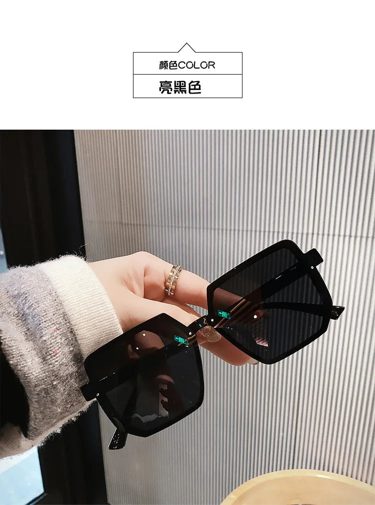 Big Frame Vintage Polygon Sunglasses - Retro Square Goggle Unisex