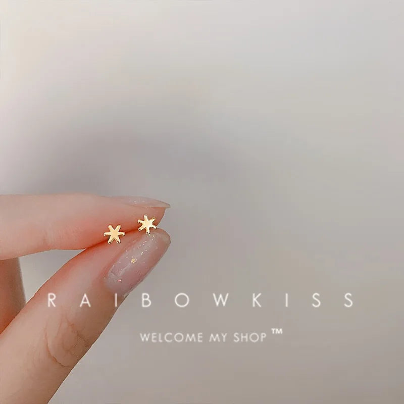silver-plate Gold Color Mini Small Butterfly Heart Stud Earring For Women Cartilage Helix Tragus Ear Piercing Jewelry Gift