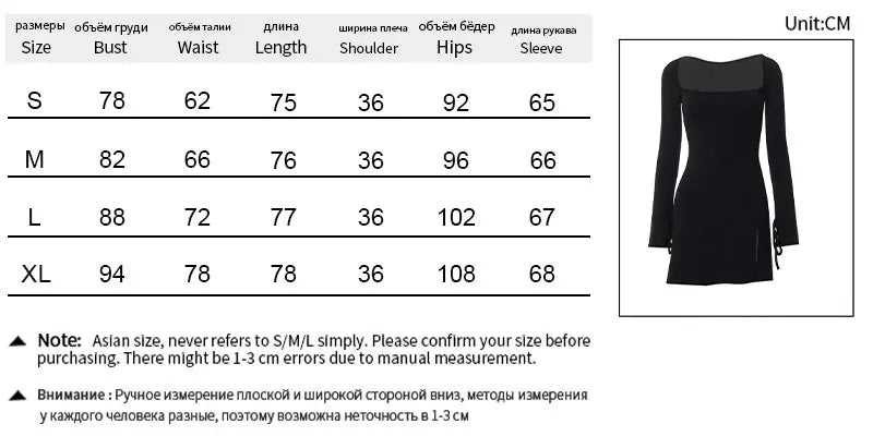Women's Long Sleeve Bodycon Mini Dress - Spring Fashion Lace-up Split