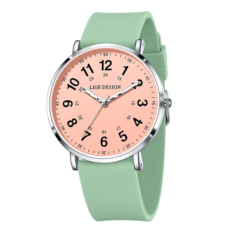 LIGE Fashion Elegant Watch - Candy Color Silicone Luminous Waterproof