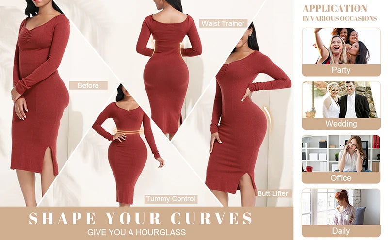 High Waisted Body Shaper Shorts - Tummy Control Butt Lifter