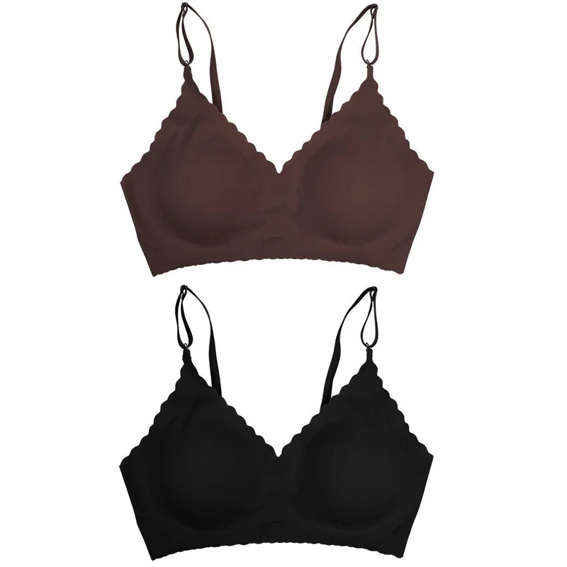 2PCS Ice Silk Seamless Bra - No Steel Ring Fitness Yoga Tank Tops
