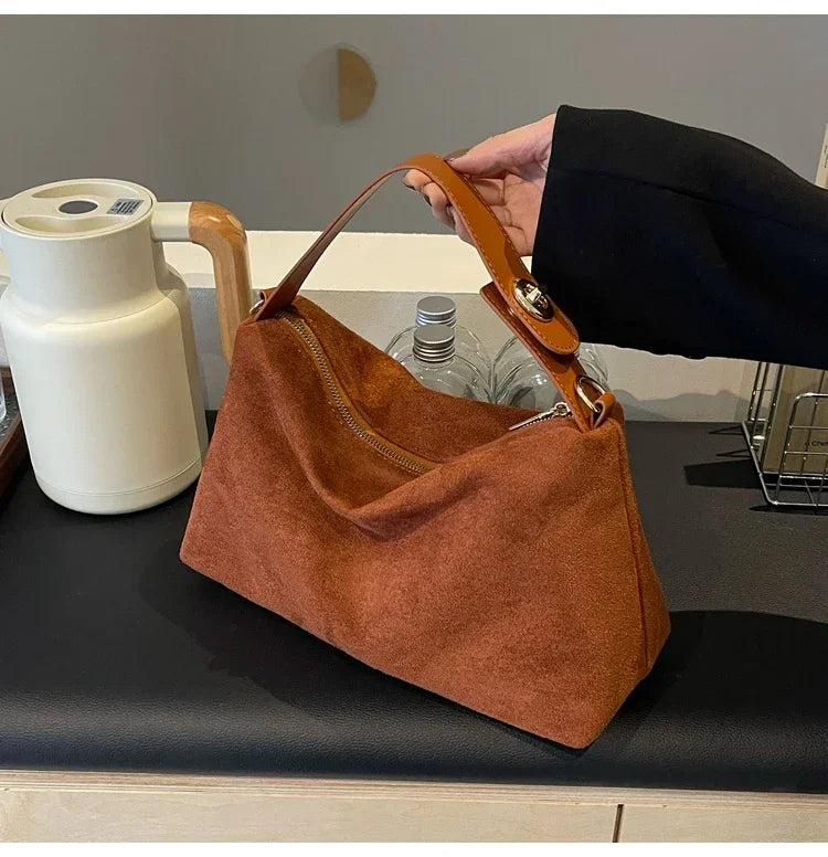 Large Capacity PU 2024 High Quality Shoulder Bag Zipper Solid Popular Fashion Handbag Soft Versatile Commuting Crossbody Bag