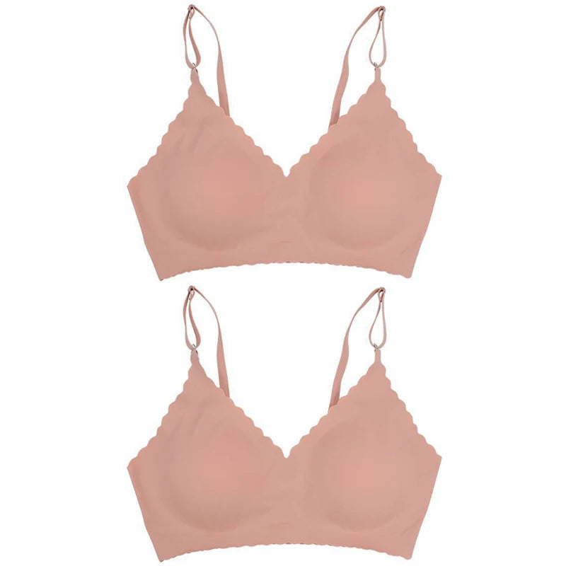 2PCS Ice Silk Seamless Bra - No Steel Ring Fitness Yoga Tank Tops