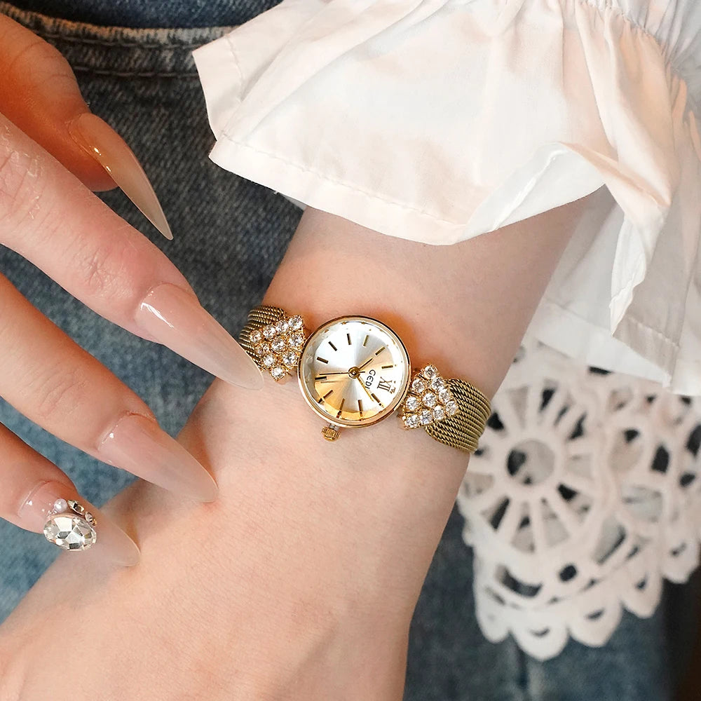 GEDI Luxury Retro High-End Ladies Watches Niche Vintage Quartz Woman Wristwatch Diamond Fashion Casual Watches for Woman