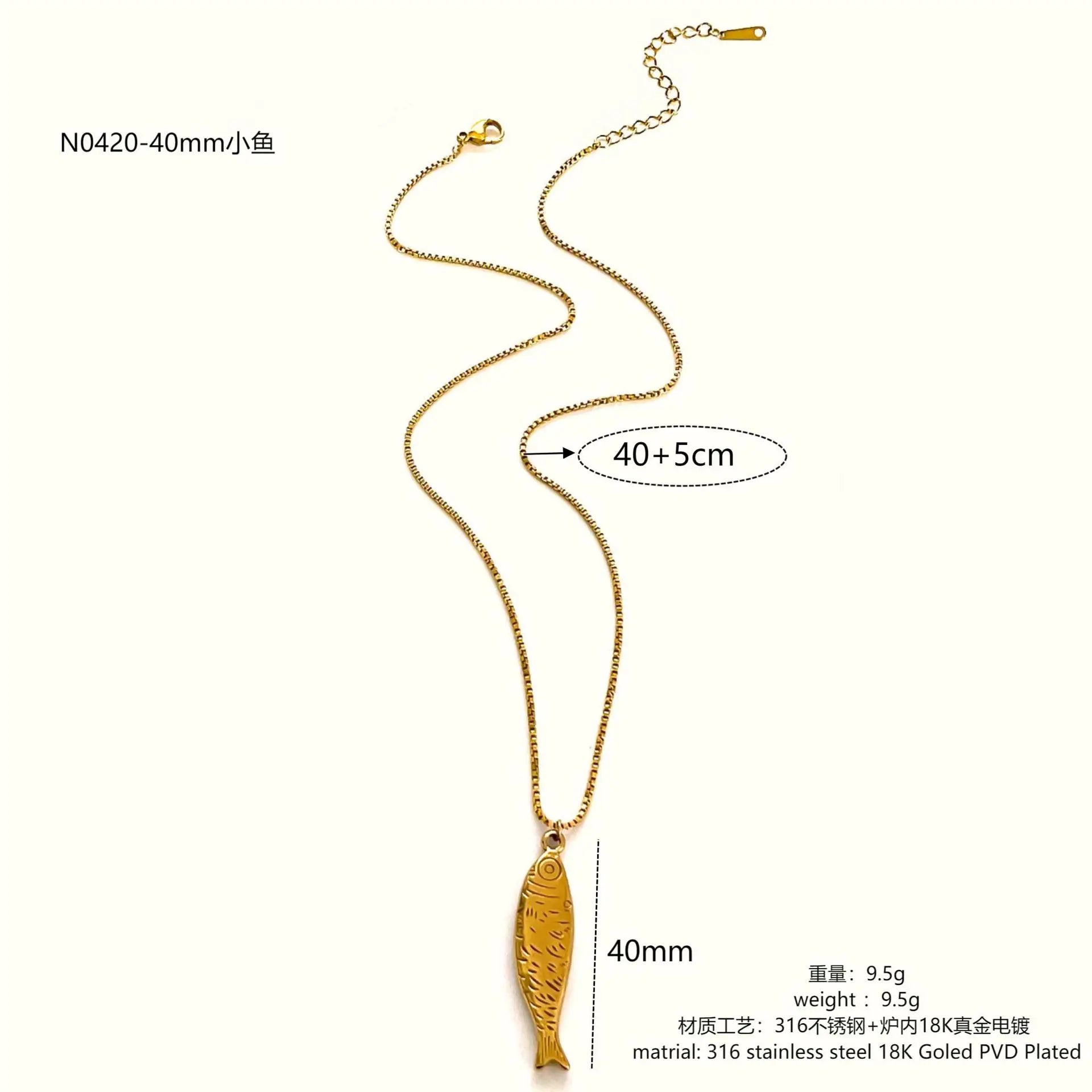1/2pcs/Lot Cute Stainless Steel Gold Plated Small Fish Pendant Necklace for Women New Waterproof Beach Party Jewelry Summer Gift