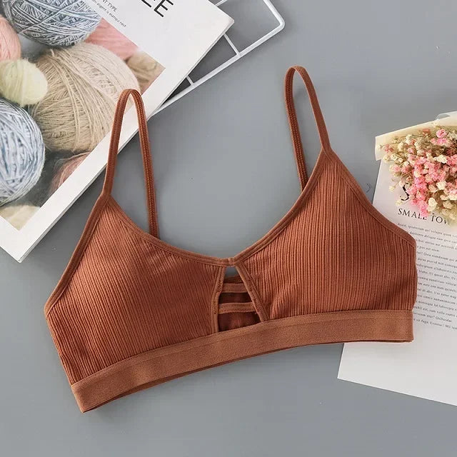 Women Thin Strap Bra - Seamless Hollow Out Wireless Bralette