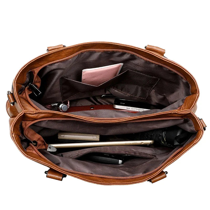 Elegant Handbag for Women High Quality Leather Top-Handle Bags Purse Ladies Shoulder Crossbody Bag Large Casual Tote 2025 Hot