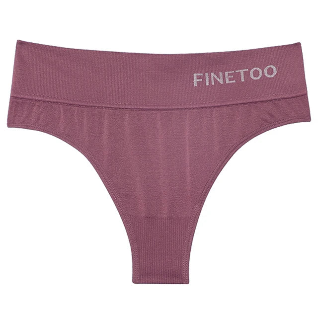 3PCS/Set Women's Panties Sexy Underwear FINETOO Large Size Thong Women Seamless Panties High Waist Girls Thongs M-2XL