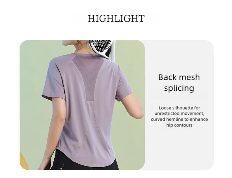 DRUR Yoga Tops - Quick Dry Short Sleeve Workout T-Shirt