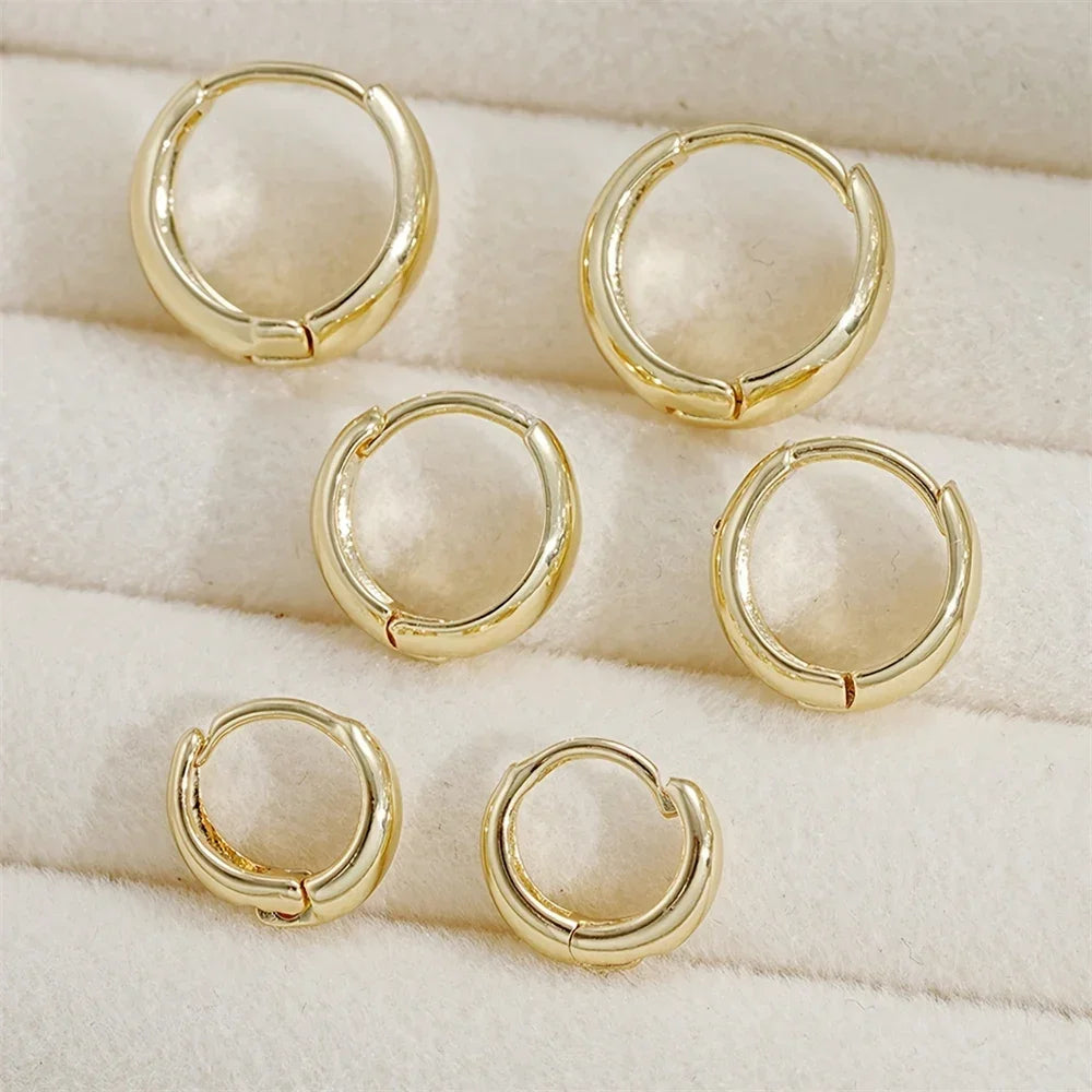 3Pairs Set Fashion Stainless Steel Crystal Oval Huggie Hoop Earrings for Women 18K Gold Plated Dangle Hoop Earring Punk Jewelry