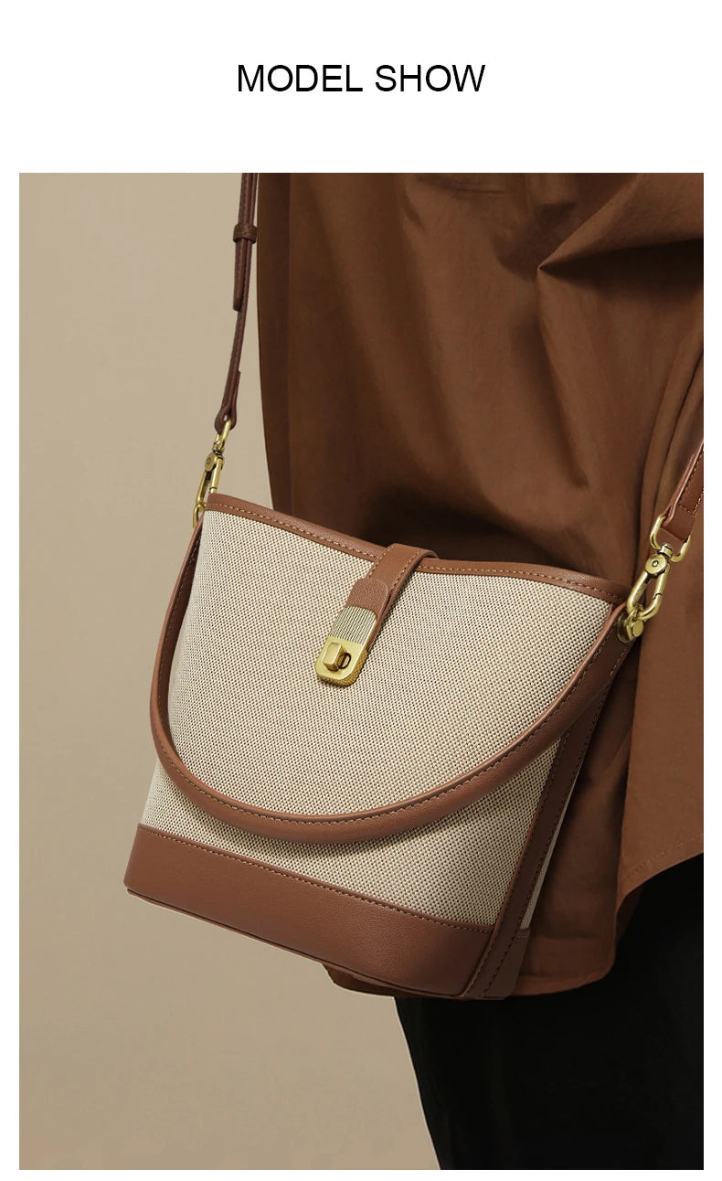 FOXER Women Small Crossbody Bag Lady Fashion Bucket Shoulder Bag 2025 Girl Summer Handbag Purse Special Gift
