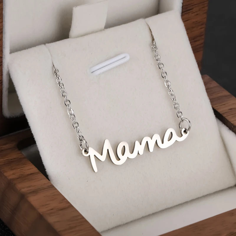 Mama Letter Pendant Necklaces Stainless Steel Necklaces Mother's Day Gift Fashion Necklace For Woman Jewelry Party Mom Gifts