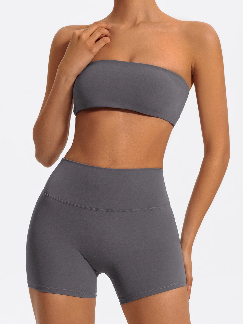 Ctenkevet Two Piece Fitness Sports Set Women Workout Yoga Outfit Strapless Bra Woman 2Ps Gym Crop Top Deportivos Mujer Gym Suits