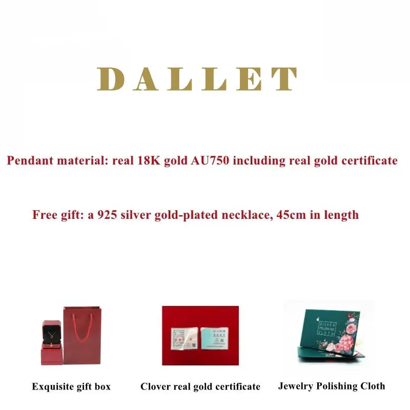 DALLET 100% Real 18K Gold Pendant Women's Cross Necklace AU750 Fashion Party High Quality Accessories Luxury Original Jewelry