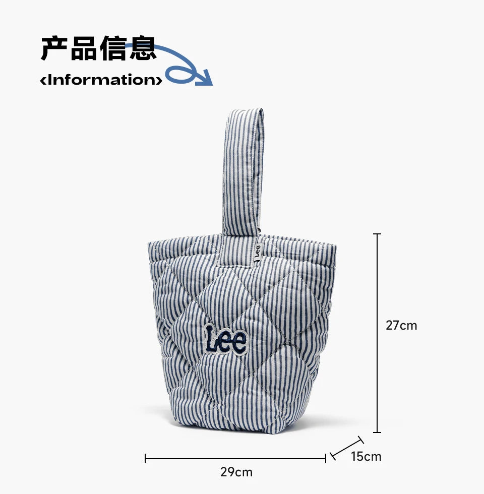 LEE Ladies Cute Design Puffer Bag Casual Soft Small Pink White Quilted Handbag Women Korean Style Down-filled Phone Bucket Bag