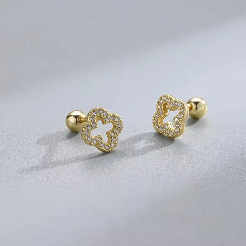 New Fashion Heart Stud Earrings for Women Hypoallergenic Screw Cartilage Helix Earring Girls Piercing Accessories Jewelry Gifts