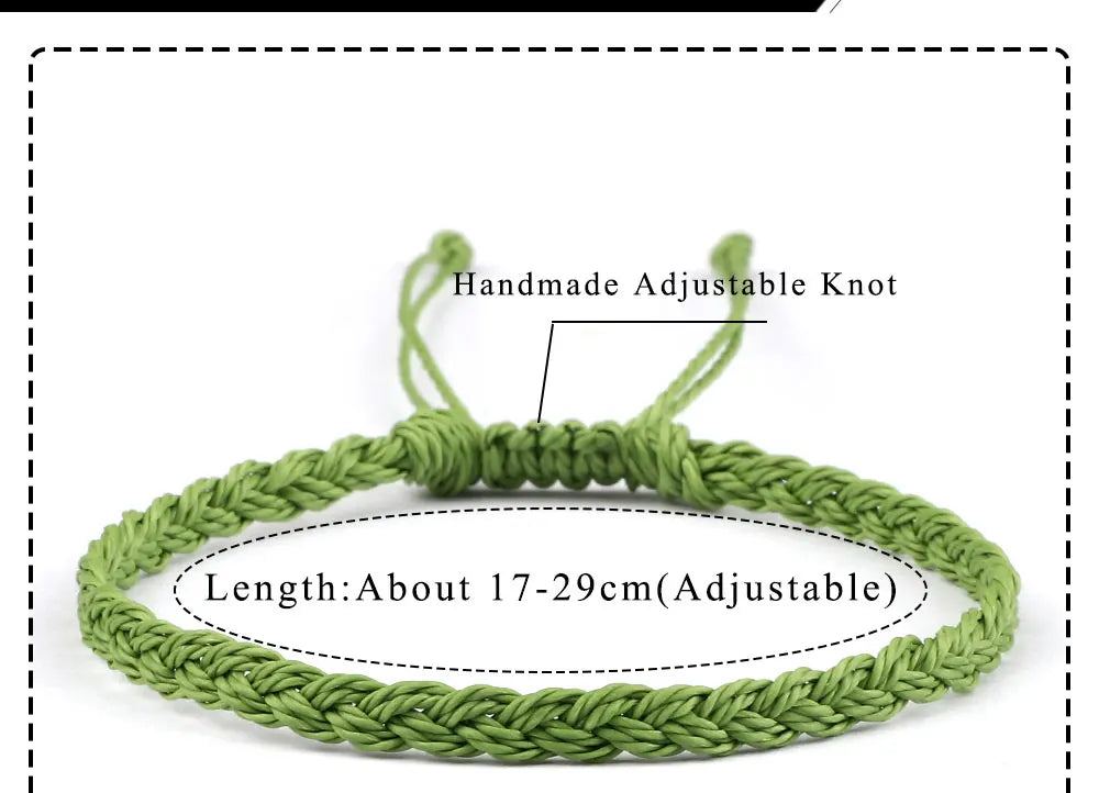 Classic Handmade Braided Bracelets for Women Men Pure Color Waxed Thread Braid Wristband Charm Bracelet Adjustable Jewelry Gifts