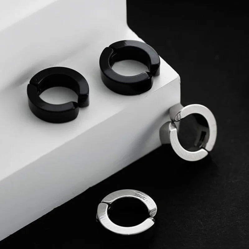 1 Pairs Fashion Magnetic Stud Earrings Men and Women Black CZ Magnet Non-piercing Clip Earring Set Punk Earrings Jewelry Gift