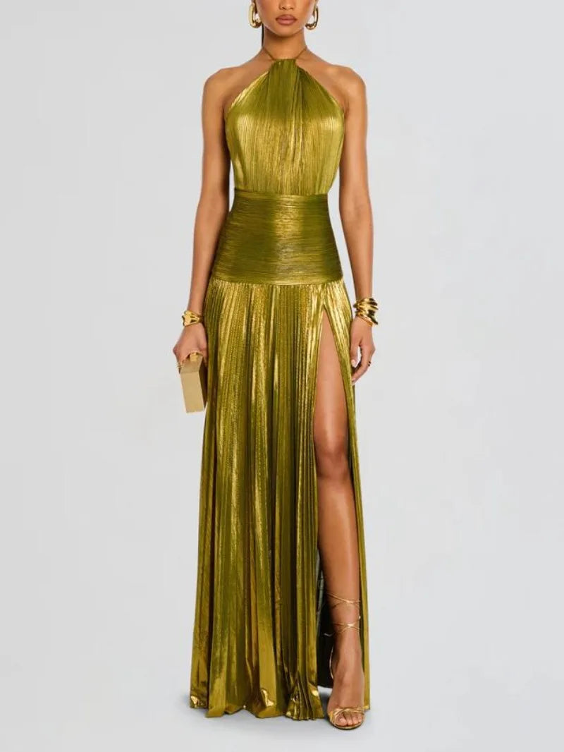 Luxurious Corset Party Dress - Off Shoulder Halter Celebrity Gown