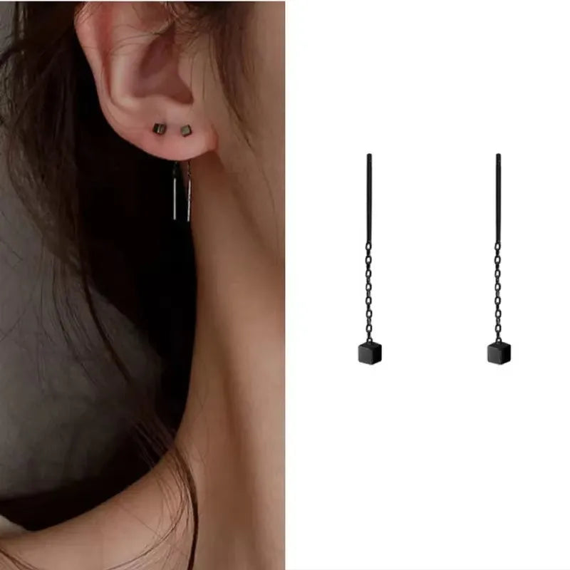 French Luxury Sweet Romantic Long Zircon Tassel Twisted Earrings for Women Temperament Wedding  Banquet Jewelry Gift