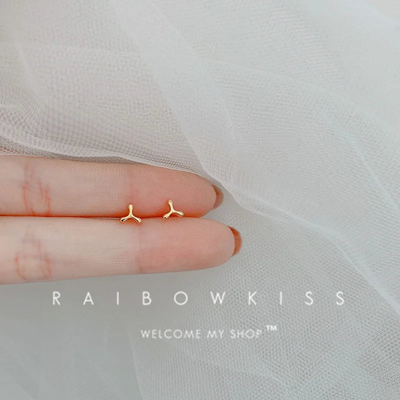 silver-plate Gold Color Mini Small Butterfly Heart Stud Earring For Women Cartilage Helix Tragus Ear Piercing Jewelry Gift