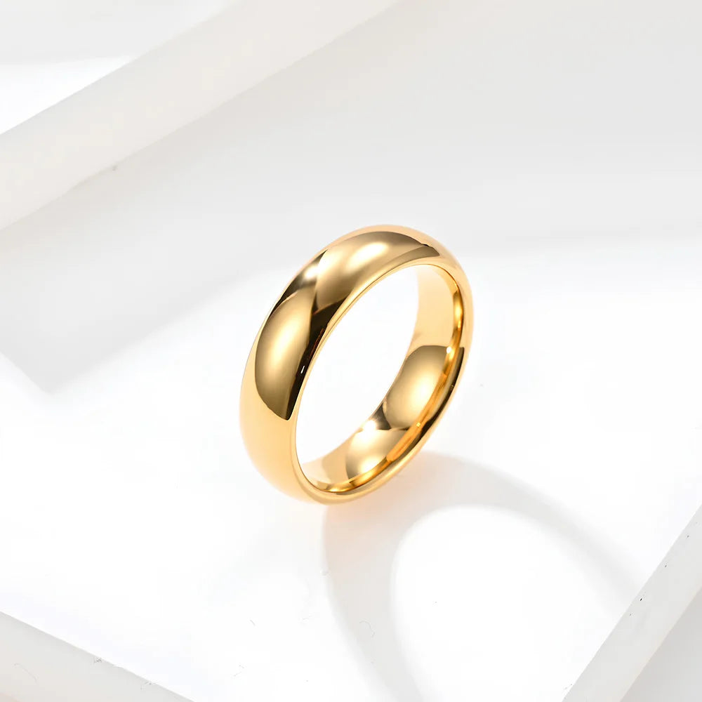 Tungsten Carbide Wedding Rings for Women and Men Classic Comfort Fit Dome Bands Simple Gothic Style Engagement Rings