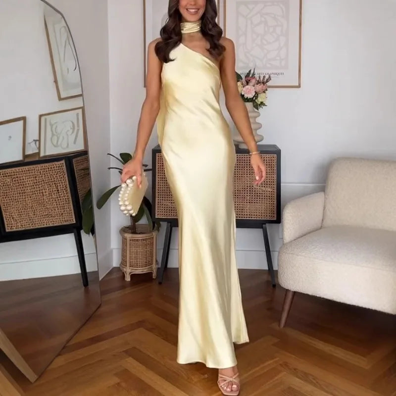 Luxurious Corset Party Dress - Off Shoulder Halter Celebrity Gown