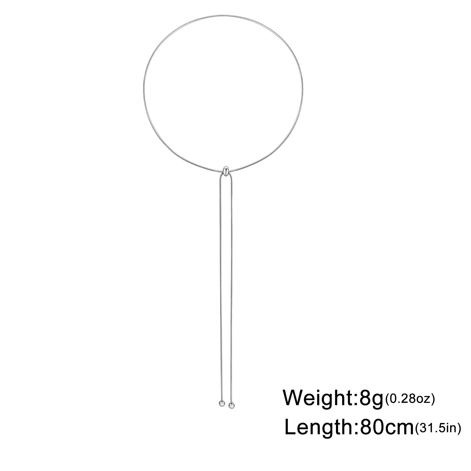 Teamer Long Snake Chain Round Bead Necklace Stainless Steel Gold Color For Girls Women Minimalist Trendy Simple Jewelry Gift