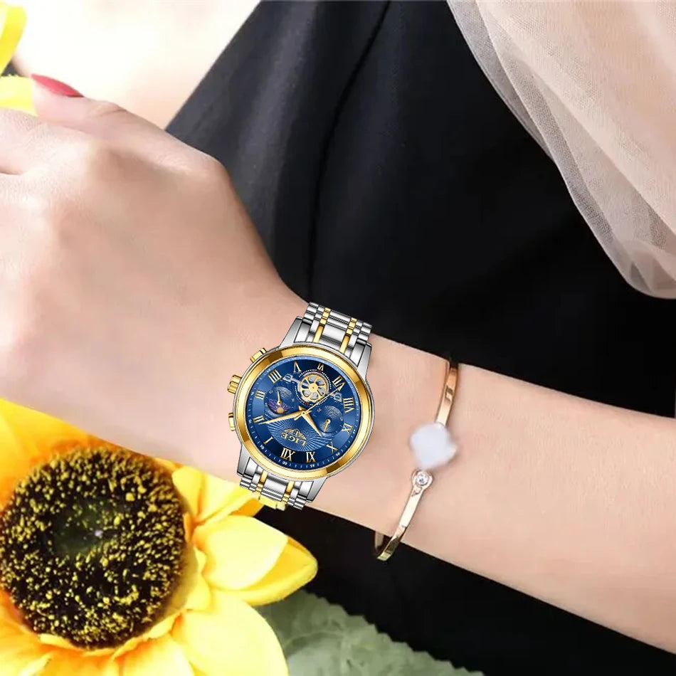 2024 LIGE Top Luxury Women Watch Creative Steel Women's Bracelet Wrist Watches Ladies Fashion Waterproof Female Relogio Feminino