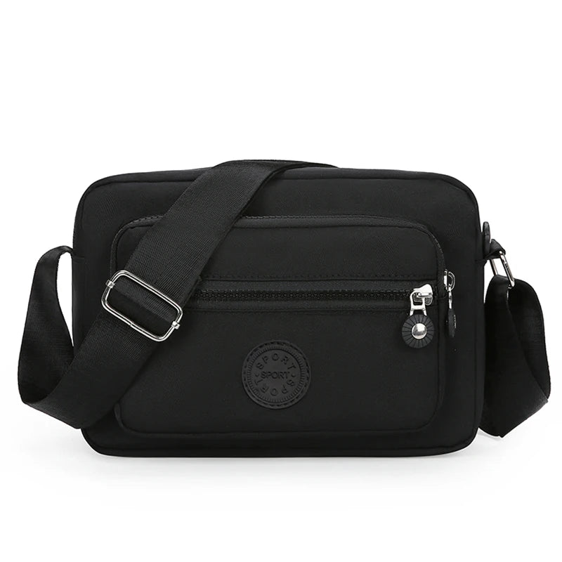 Neutral style handbag made of lightweight and simple nylon fabric, new single-shoulder women's bag. [The zipper direction is ran