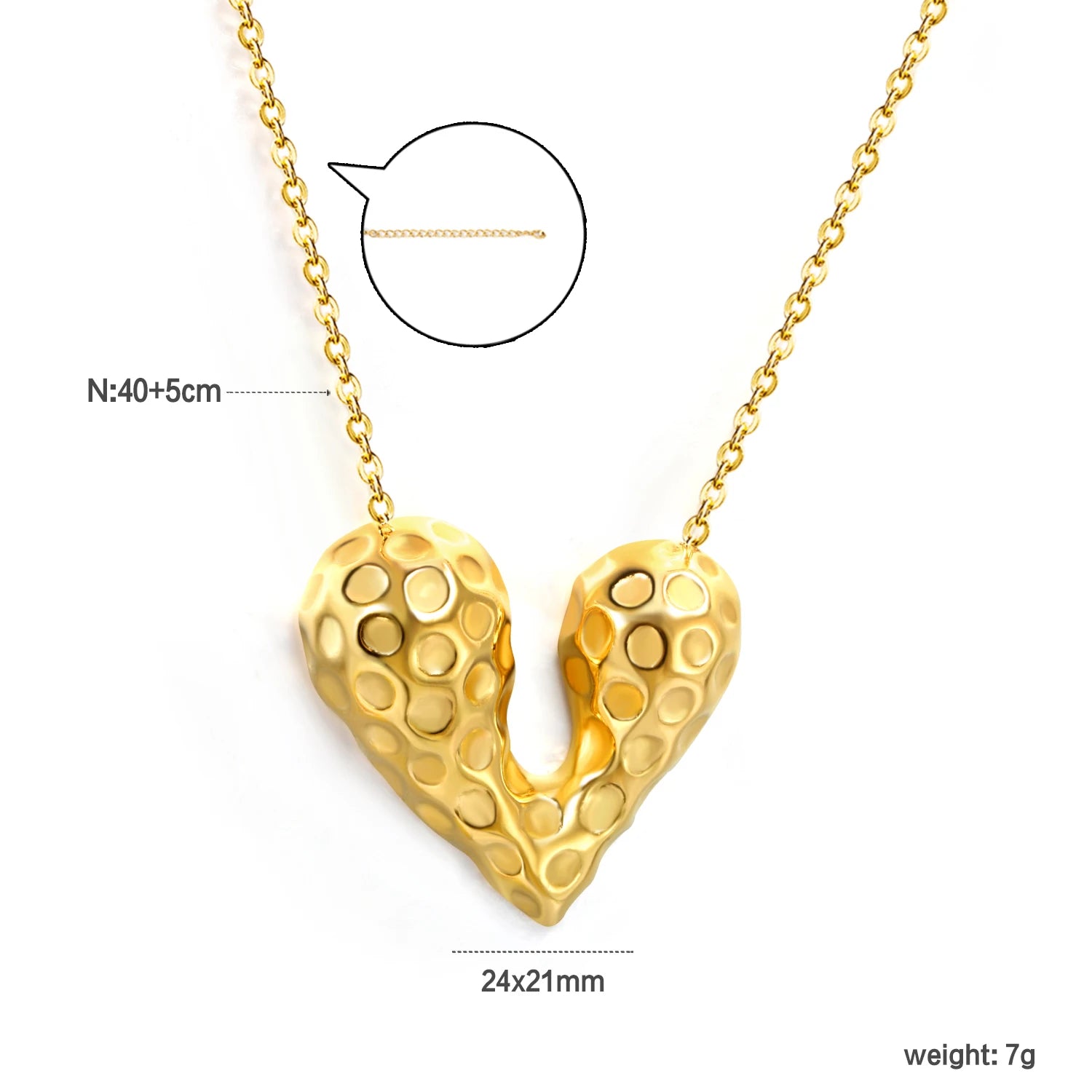 ASONSTEEL Romantic Heart Pendant Necklace For Women High Quality Golden Stainless Steel Metal Stylish Choker Valentine's Gift