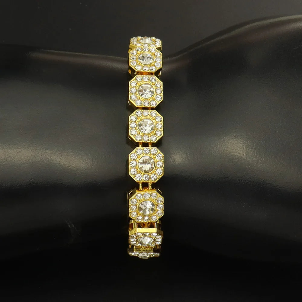 HNSP 13MM Wide Luxury Bracelet For Men Women Hip Hop Hand Chain Jewelry Accessories