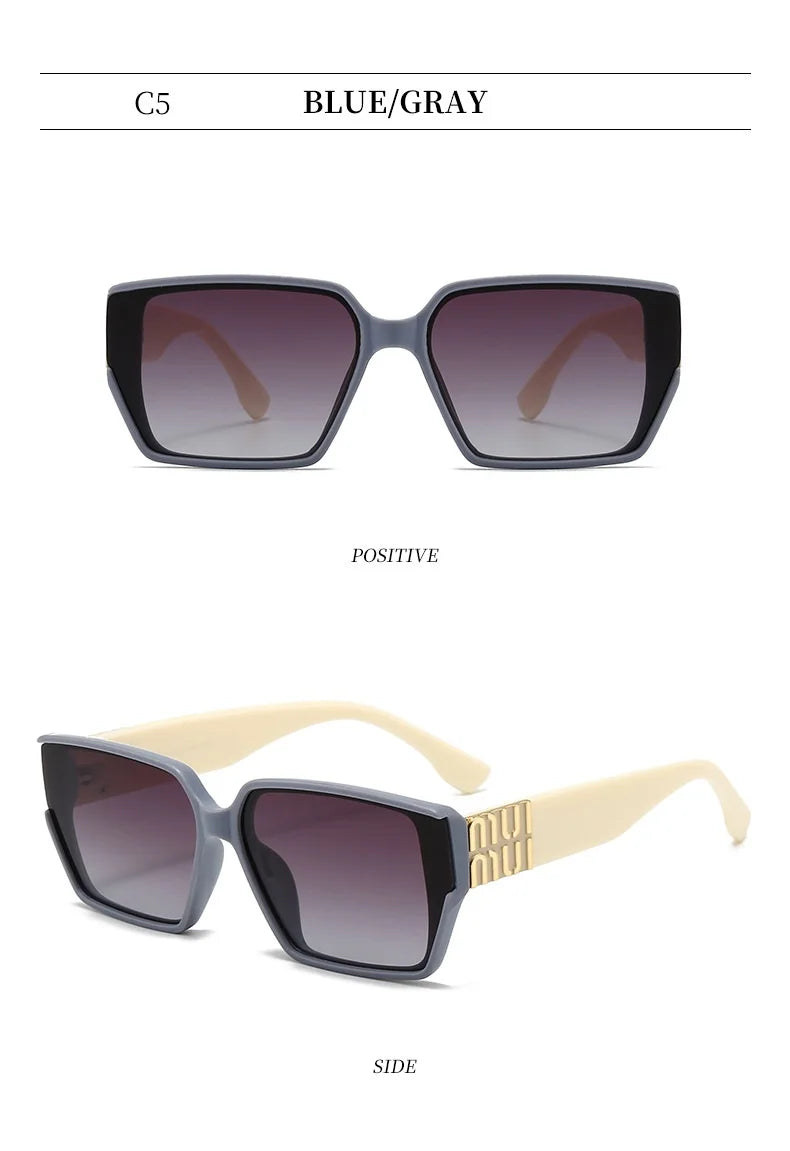 Fashion MM Designer Square Sunglasses - Stylish Luxury Unisex UV400