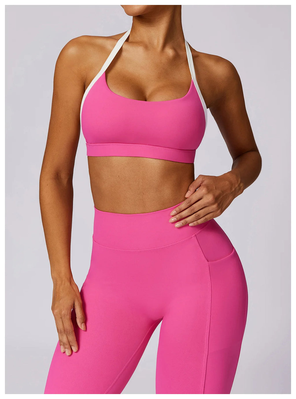 2Pcs Gym Set Women Workout Backless Yoga Suit Women Quick Dry Running Legging Fitness Bra Short-sleeved Shirt Sports Suit Female