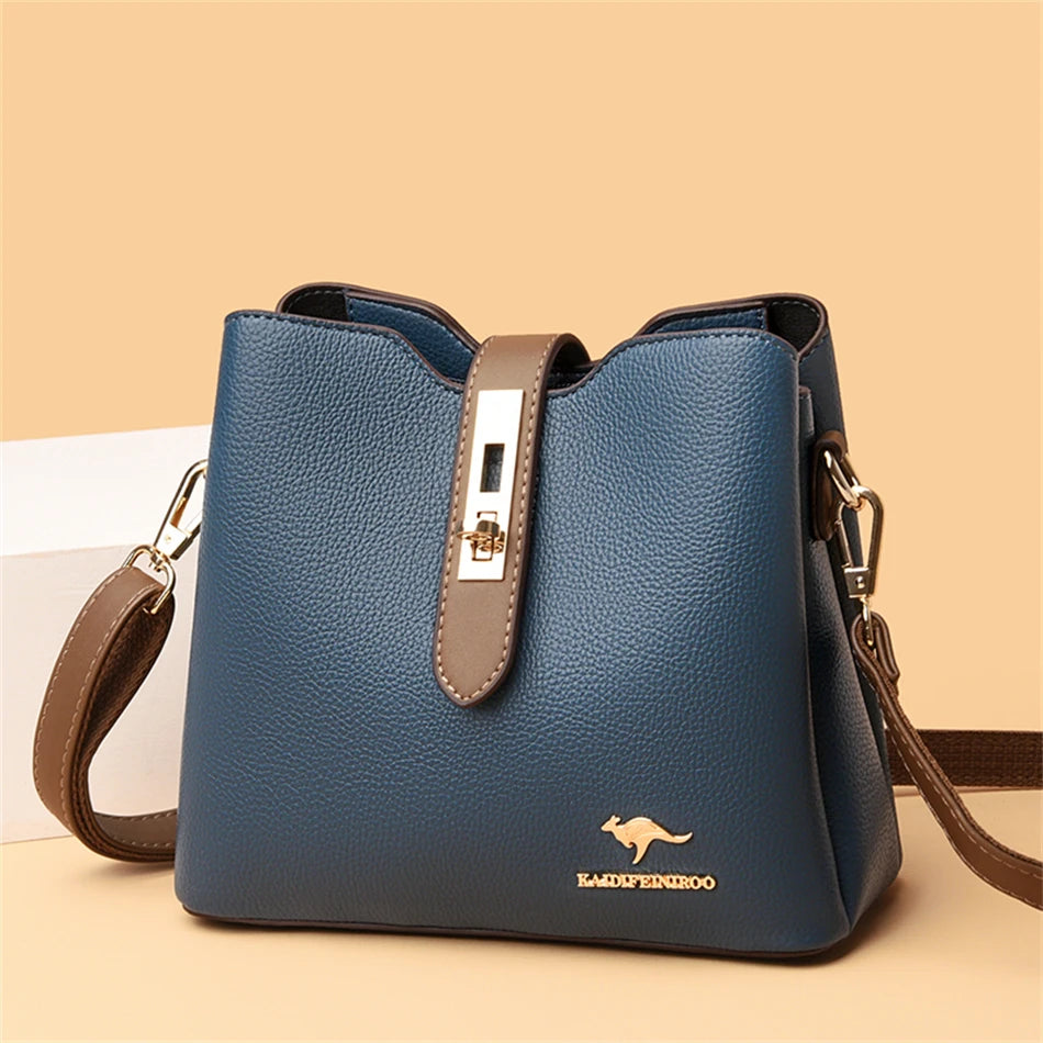 3-Layer Designer Handbag - Large Capacity Crossbody Messenger Bag