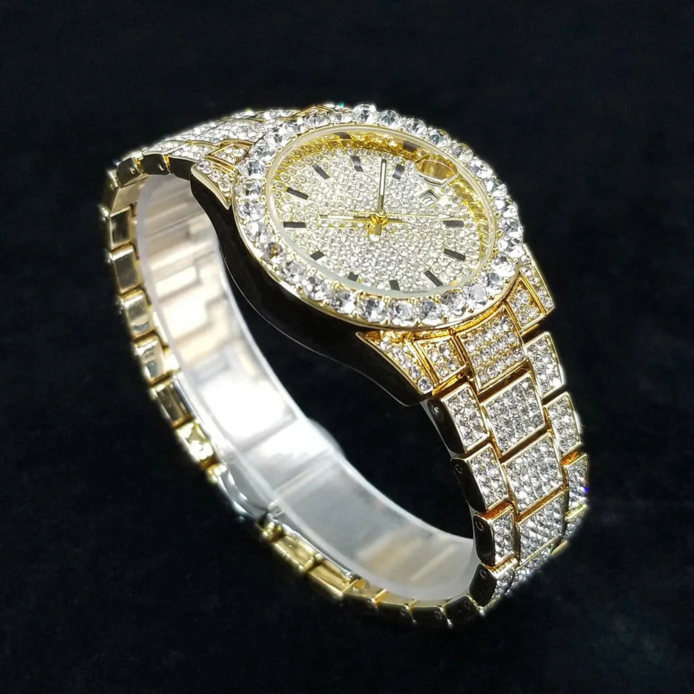 Classic Luxury Diamond Watches Women Fashion Bling Quartz Wristwatch Stainless Steel Iced Out Wedding Dress Accessories Watch