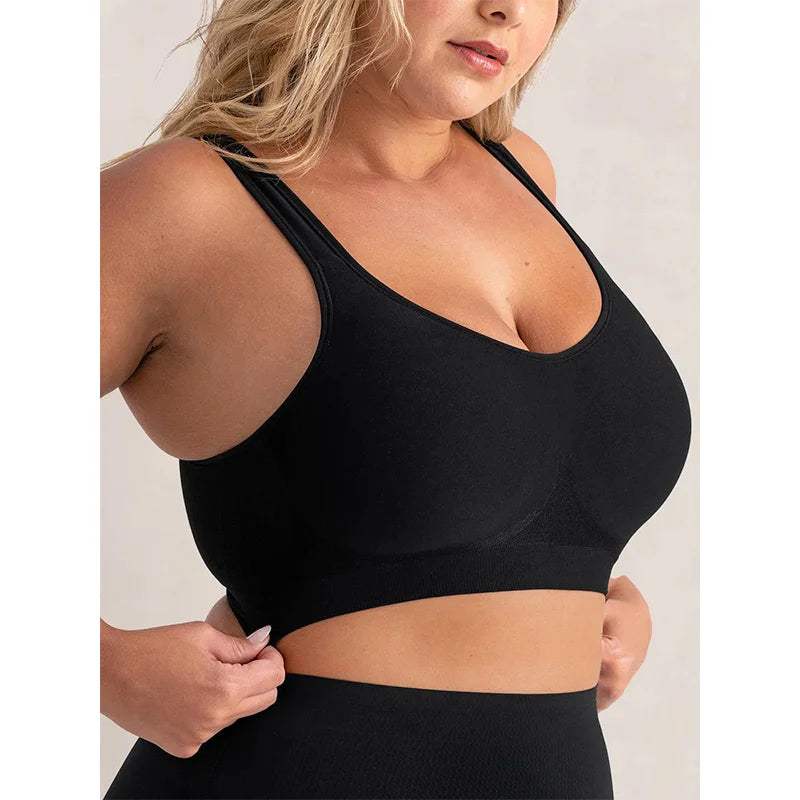 Women Daily Comfort Wireless Bra - Silk Decoration Removable Pad