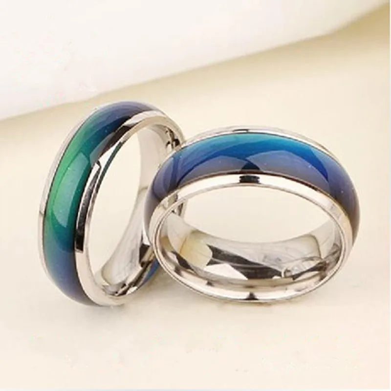 1pc Stainless Steel Mood Ring Changing Color Rings Emotion Feeling Temperature Ring For Women Men Couples Rings Fashion Jewelry